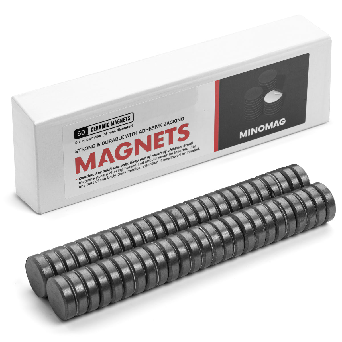 Magnets for Crafts with Adhesive Backing, 11/16 Inch (18Mm) Strong Ceramic  Indus