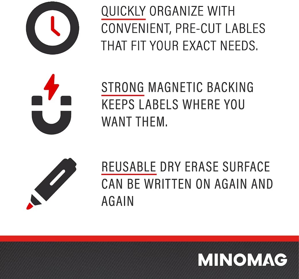 Minomag Dry Erase Labels 2x4 inch (25 Count)