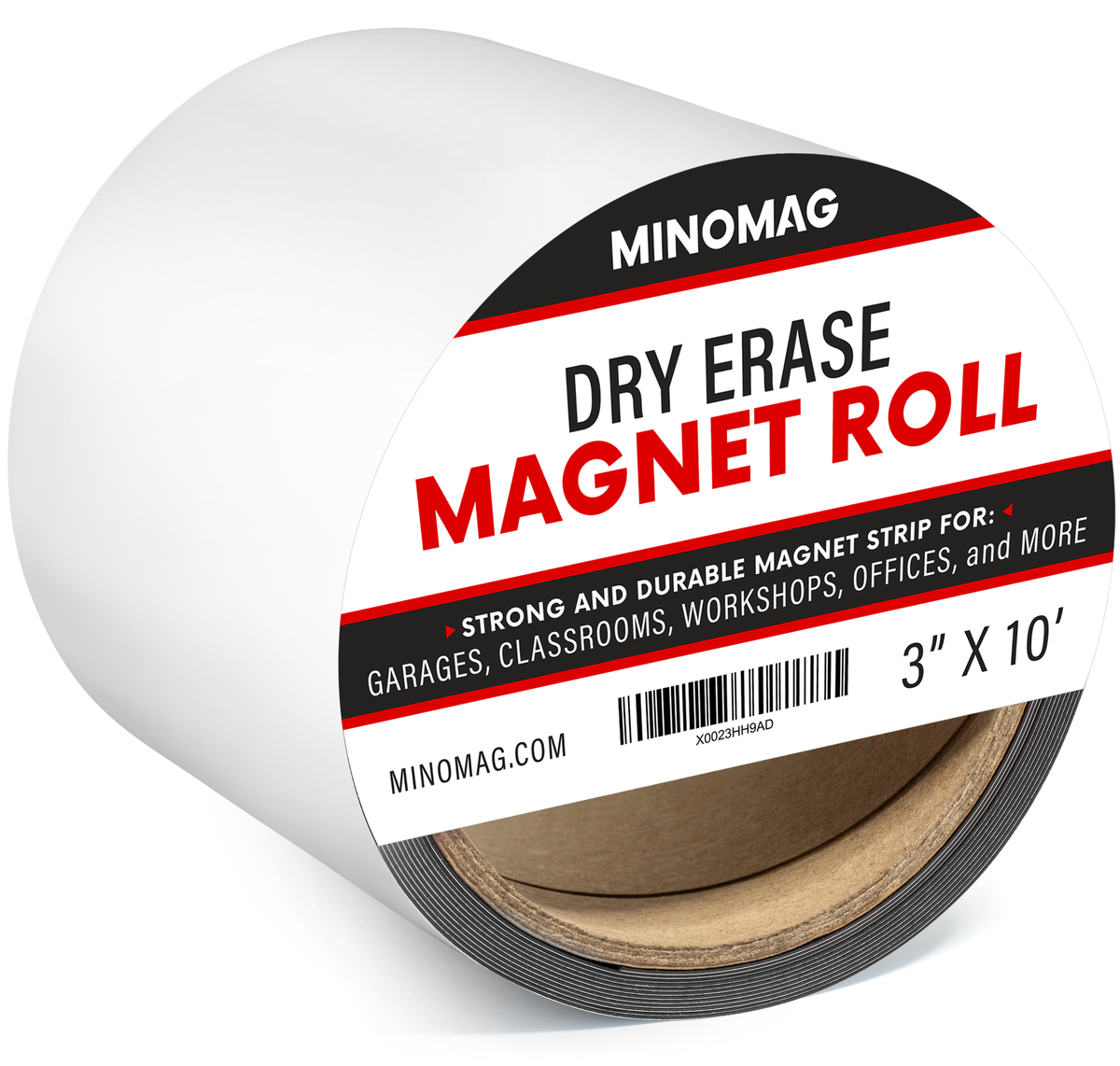 Dry Erase White Magnetic Strip Roll 3 x 100' Write on/Wipe Off Magnet