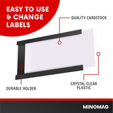 Magnetic Label Holders - 3x5 Inch Clear Card Holders (Set of 25)
