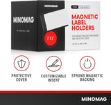 Magnetic Label Holders - 3x5 Inch Clear Card Holders (Set of 25)