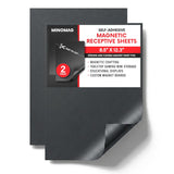 Magnet Receptive Ferrous Sheets with Strong Adhesive Backing, Flexible Rubber Sheet Metal for Arts, Crafts, Storage, Organization, 8.5” x 12.3” (Pack of 2)