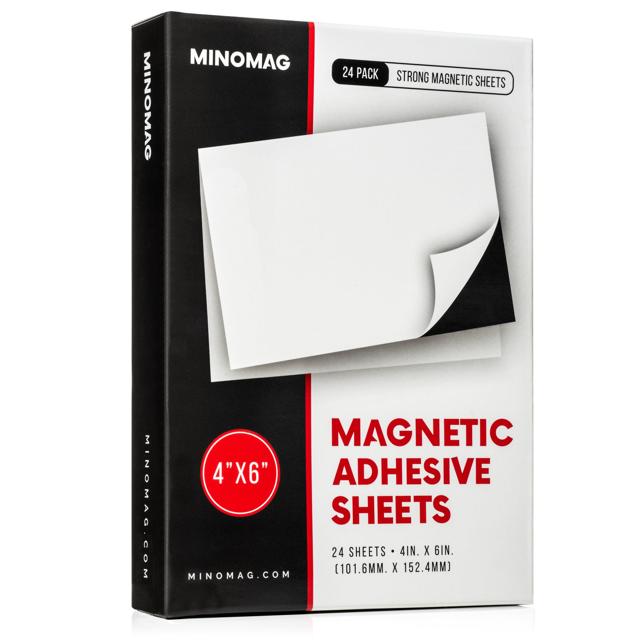 MagX Self Adhesive Magnetic Sheets 4x6 (4x6) (10 Sheets), Magnetic Sheets with Adhesive Backing, Photo Magnets, Peel and Stick, Stationery, Office